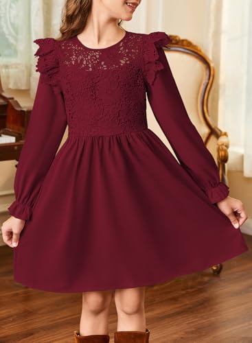 blibean Tween Girls Fall Dresses Semi Formal Flower Dress Size 6-15 Years2