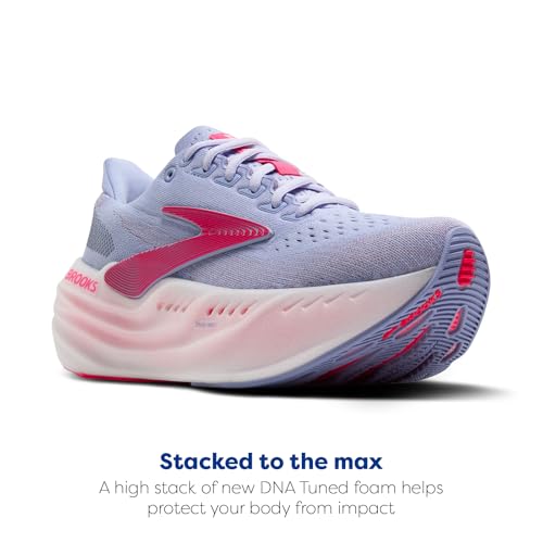 Brooks Women’s Glycerin Max Neutral Running & Walking Shoe - Blue Heron/Diva Pink/White - 8 Medium