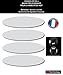 Bande rétro-réfléchissante Casque Moto 4 Bandes 3M Technology Autocollant Sticker (Blanc, Ovale)