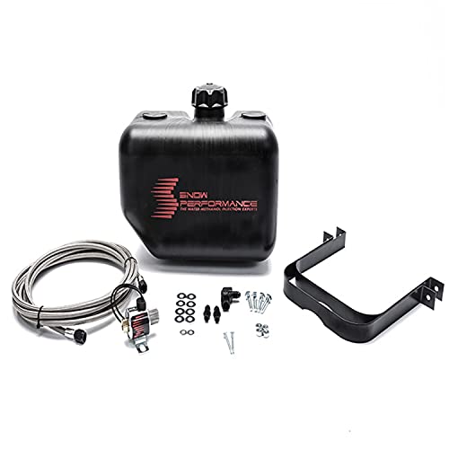 Snow Performance SNO-40014-BRD Water-Methanol Tank Upgrade 2.5gal Braided SS Line with Bracket/Solenoid/Hose/Fittings, 1 Pack
