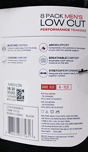 Reebok Men's Low Cut Socks Cushion Performance Training3