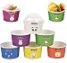 Liuer 60PCS Bicchieri di Carta Usa e Getta Multicolore Bicchiere Carta Cartone AnimatoTazze da Dessert per Gelatiera,Yogurtiera,Dessert,Gelato,Yogurt