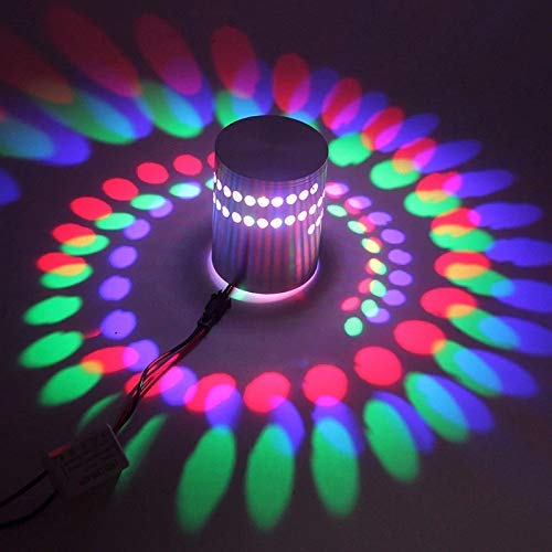 SPARC LIGHTS® LED 3W Spiral Decorative Theme Interior Wall Light with Metallic Body (Multicolor, RGB)