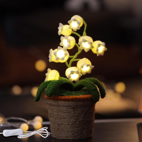 ANZRLE Lily of The Valley Lamp, Crochet Artificial Flowers with