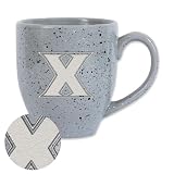 Rico Industries NCAA Xavier Musketeers Grey 16 oz Team Color Laser Engraved Speckled Ceramic Coffee Mug