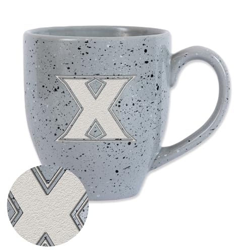 Rico Industries NCAA Xavier Musketeers Grey 16 oz Team Color Laser Engraved Speckled Ceramic Coffee Mug
