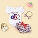 Baby Girl My 1st 4th of July Outfits Short Sleeve Embroidery Romper Ruffle Stripe Star Shorts Summer 2Pcs Clothes Set (White Heart, 9-12 Months)