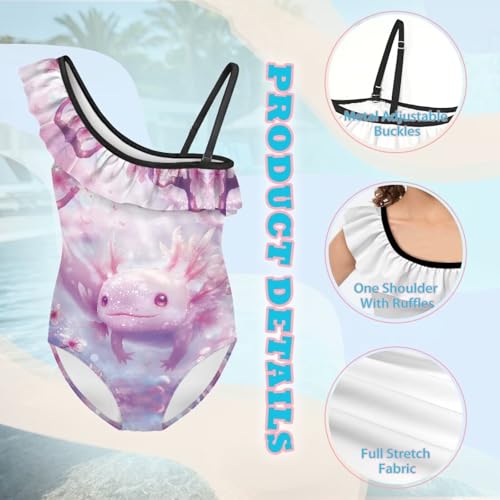 Image of Girls Swimsuit One Piece Ruffle Swimsuit Non-Slip Straps UPF 50+ for Girls Size 3-14 Years