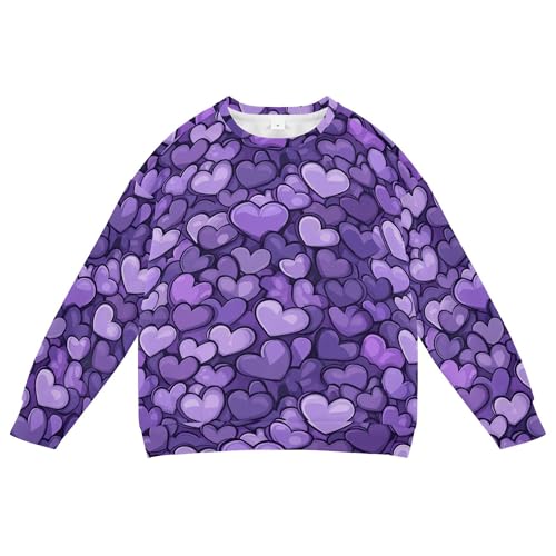 JUNZAN Purple Hearts Day Purple Hearts Kids Boys Sweatshirts Hoodies Fleece Hoodie for Boys Athletic 4T