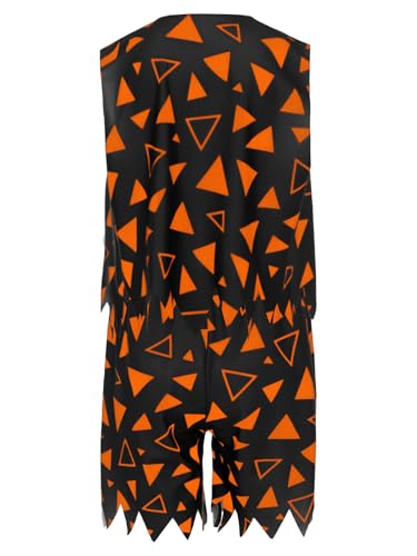 Kids Boys Bam Caveman Clothing History Stone Age Outfits Sleeveless Jagged Trim Vest and Shorts4