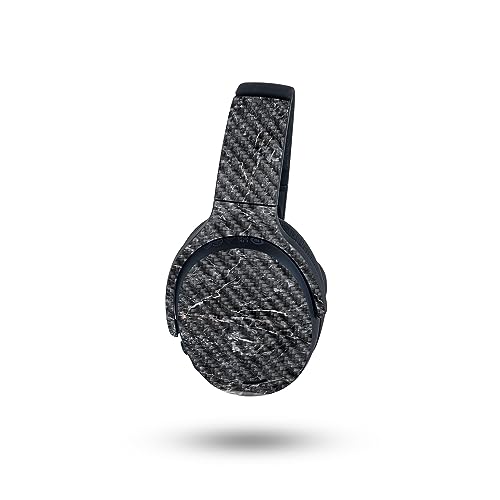 Image of MightySkins Carbon Fiber Skin Compatible with Skullcandy Crusher ANC 2 - Onyx Marble | Protective, Durable Textured Carbon Fiber Finish | Easy to Apply
