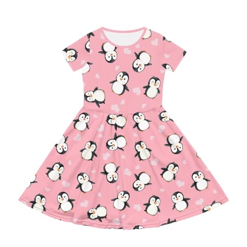 Image of Short Sleeve Dress for Girls with Pockets Cute Toddler Girl Clothes Summer 2-12