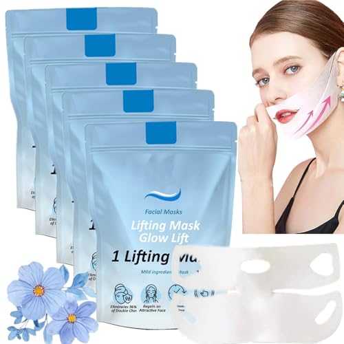 5pcs Chinology Double Chin Lifting Mask Double Chin Reducer for Women V Line Lifting Mask Beauty Face Sculpting Sleep Ma-sk for Firming & Tightening Skin (E)