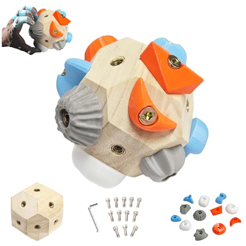 Wsndyjia Handcrafted Boulder Block - Build Strength and Precision Wooden Rock Climbing Training Ball for Take It Out Anytime Finger Strength Training Bouldering Valentines Day Gift for Rock Climbers