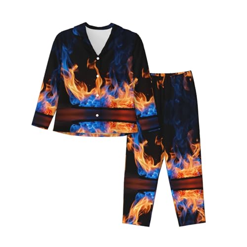 Pyjama flamme bleue ensemble de nuit 2 pièces homewear confortable pour homme et femme