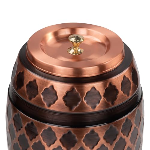 Image of Artarium Antique Matka Copper Water Dispenser with Tap (8 litres), Traditional Barrel Design, Pure Copper Water Pot for Home & Office, Ayurvedic Drinking Water Storage