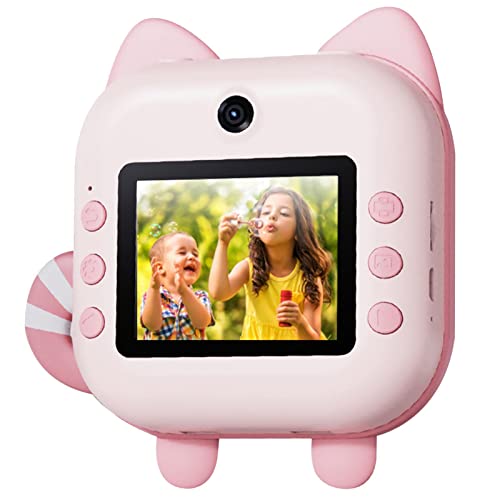 Impressão instantânea da câmera infantil | Câmera de vídeo infantil HD com lente dupla e tela de 2,4