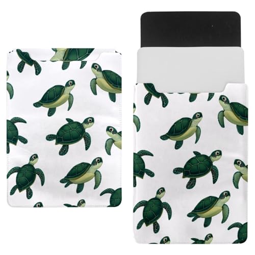 Funda para portátil de 35 x 25.9 cm con diseño de tortuga verde protectora