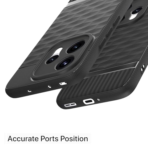 Image of Pikkme Back Cover for Oppo Reno 15 5G Soft Grip 3D Hexa Cube Texture Silicone Bumper Case (Black)
