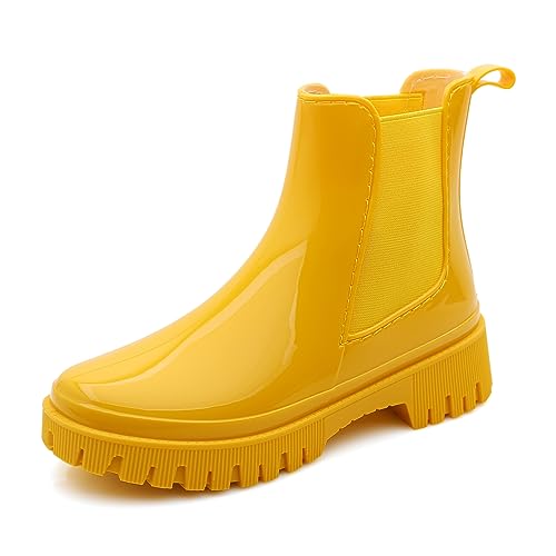 Kswlwccpp Gummistiefel Damen Weit - Wasserdichte Festival Stiefel Mit Rutschfester Sohle