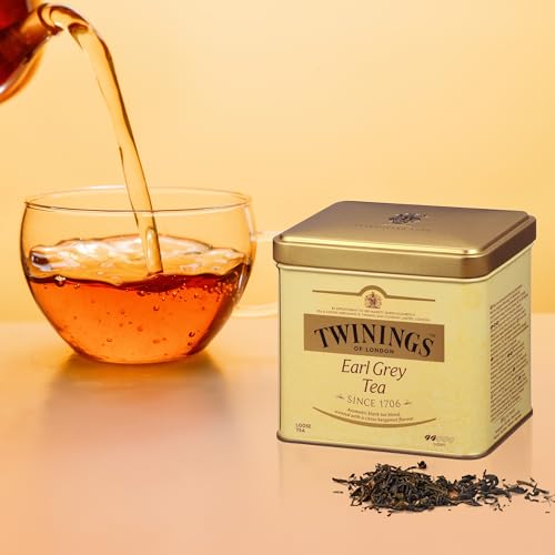 Image of Twinings Earl Grey Loose Tea Tins, 7.05 Ounce Tins (Pack of 1), Smooth, Flavourful, Robust Black Tea Leaves, Caffeinated, Enjoy Hot or Iced | A Classic with Citrus & Bergamot, Light & Citrusy, Aromatic, Naturally Caffeinated, 1-200g Reusable Tins, Enjoy Hot or Iced