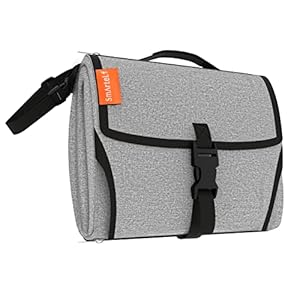 Smart eLf Large Portable Diaper Changing Pad for Newborn, Travel Changing Station with Detachable Waterproof PEVA Mat…