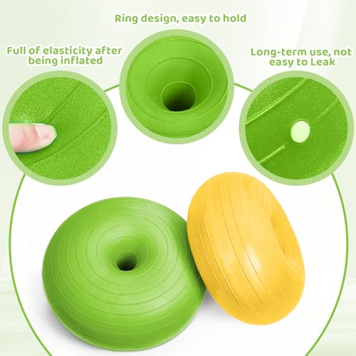 Image of Lewtemi 4 Pcs Flexible Seating for Classroom Elementary 20 Inch Yoga Ball Chair Inflatable Donut Ball Chair with Inflator for Kids Student Sensory Balance Office Exercise(Elegant Color)