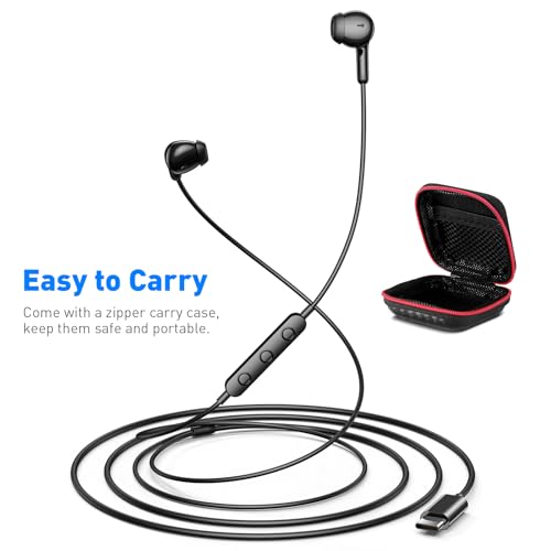 Image of APETOO USB C Headphones for iPhone 17 16 15 Pro Max, Wired Earbuds with Mic