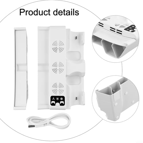 Double chargeur de contrôleur et support horizontal ventilé pour PS5 Slim et Pro - 8
