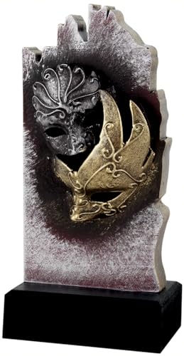 Troféu concurso disfarces carnaval gravado prémio máscaras de 22 cm de altura