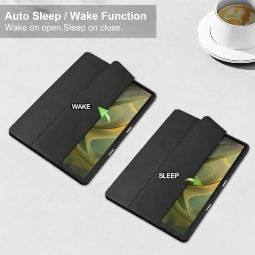 Image of ProElite Cover for Motorola Pad 60 Neo 11 inch 2025, Smart Flip Case Cover for Motorola Pad 60 Neo 11 inch 2025 with Pen Holder, Marble Pink [Transparent Back]