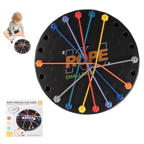 Brainy Knots - Logikspiel Seilentwirrung Brettspiel, Rope Logik Spiele für Familienspiele 2 bis 4 Spieler, Twisted Seil Puzzlespiel, Urlaubsspiele, Reisespiel, geeignet für Kinder ab 3 Jahren