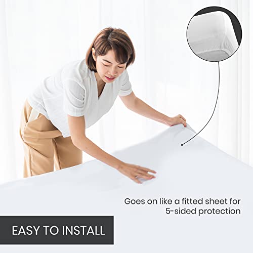 Everlasting Comfort King Size Waterproof Mattress Cover Protects Against Liquid Spills, Pee, Sweat - 2 Pillow Protectors Included - Ideal For Kids, Pets, Adults - Hypoallergenic, Washable, Noiseless #TOP3