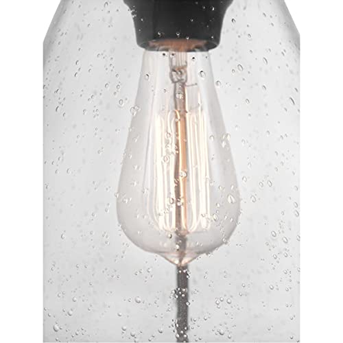Progress Lighting Range Collection 1-Light Clear Seeded Glass Coastal Pendant Light Antique Bronze - Image 4