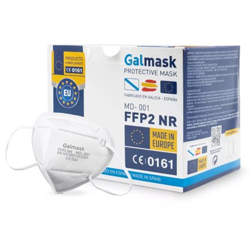 Mascarillas FFP2 Galmask | Fabricada en España de 5 capas | Caja de 20 uds | Homologada Tipo III Certificado Oficial CE
