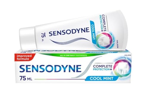 Sensodyne Complete Protection+ Toothpaste Cool Mint 75ml, Toothpaste for Daily Care and Protection Against Tooth Sensitivity Pack of 4