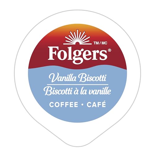 Image of Folgers Vanilla Biscotti Coffee K-cups, 30 Count, 270g /9.5 oz. Box (Imported from Canada)