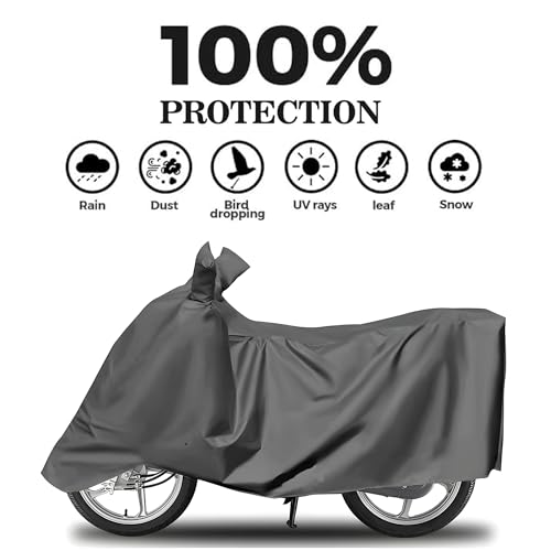 Image of Sulfar Universal Bike Cover UV Protection & Dustproof Bike Body Cover for Two Wheeler Bike Scooter Scooty Activa (Grey)