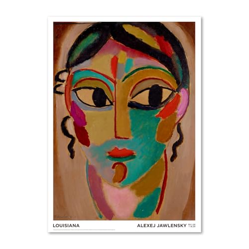 �f���}�[�N ���C�W�A�i�ߑ���p�� �|�X�^�[ Alexej Jawlensky - Mystical Head: Girl�fs Head (1918) A1 59.4×84.1cm