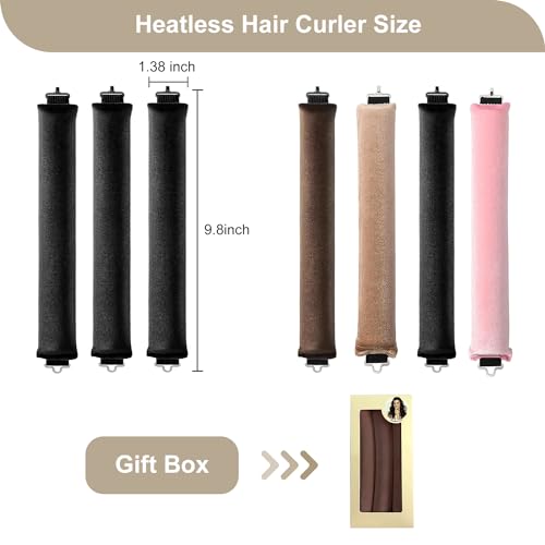 Hastes de cachos sem calor para cachos noturnos – 3 peças de modeladores de cabelo para mulheres (ca