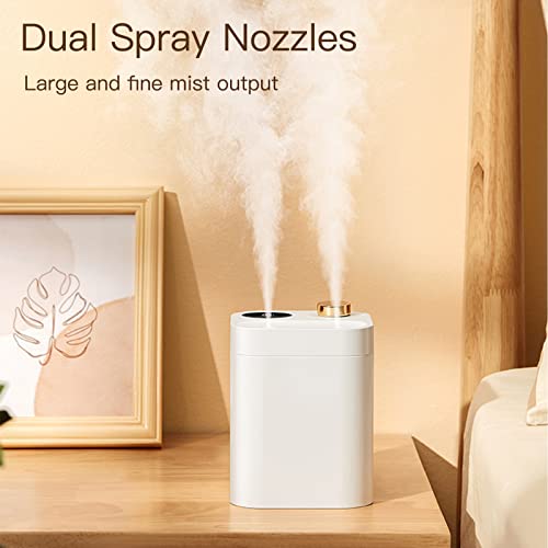 Portable 800Ml Humidifier, Small Top Fill Cool Mist Humidifier, Dual Nozzle Cordless Desktop Humidifier For Baby Bedroom Office, 5 Spray Modes, Whisper-Quiet Operation, Auto Shut-Off (White) #TOP1