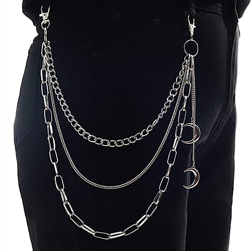 OOTSR Punk Damen Hosenkette, der Mond Jeanskette Hose Kette Hip Hop Kette für Mädchen/Damen Hose