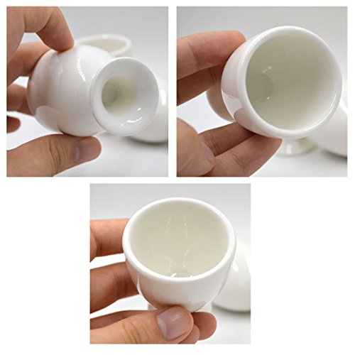 Goclothod Egg Cups, Set of 4 White Porcelain Egg Cup Serving Boiled Egg Holders