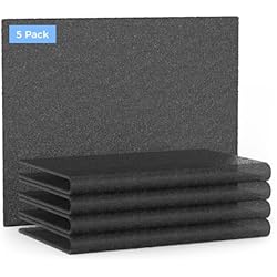 VOOPNU DH-JHD08 Washable Air Filter Replacement for Dust, Hair, Pet Dander, Lint, Fibers - Washable Version (Black), 5 Pack