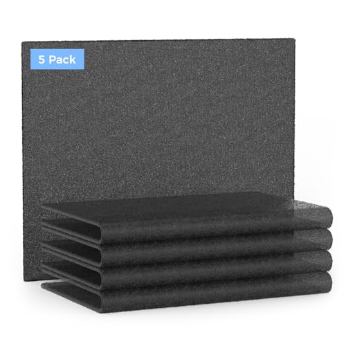 VOOPNU DH-JHD08 Washable Air Filter Replacement for Dust, Hair, Pet Dander, Lint, Fibers - Washable Version (Black), 5 Pack