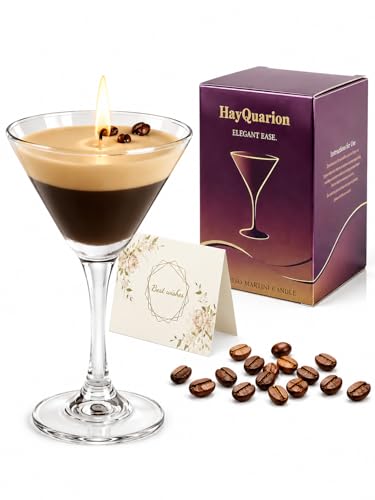 Espresso Martini Candle Gifts for Women Men Coffee Themed Unique Gift for Espresso Lovers Soy Wax Candles Kit for Coffee Bar Home Decor for Mother Birthday Christmas Halloween