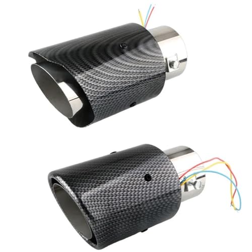 Tubo de escape universal para coche con silenciador de salida única y efecto de luz LED 6