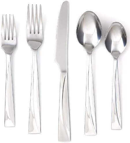 Cambridge Silversmiths Jasper Mirror 20-Piece Flatware Silverware Set, Stainless Steel, Service for 4, Includes Forks/Spoons/Knives