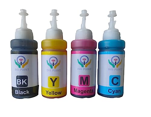 Image of 664 T664 Refill Ink for Epson L130 L360 L380 L361 L565 L210 L220 L310 L350 L355 L365 L385 L405 L455 L485 Printers (Cyan, Magenta, Yellow, 2 Black) - 100 gm x 6 Bottle (Color + 2 Black)