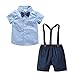 Happy Cherry - Bebé Traje de Bautizo Conjuntos de Niños Manga Corta para Boda Fiesta Boda Ceremonia Verano Ropa Formal Gentihombre para Infantil de 6-12 Meses - Azul Oscuro